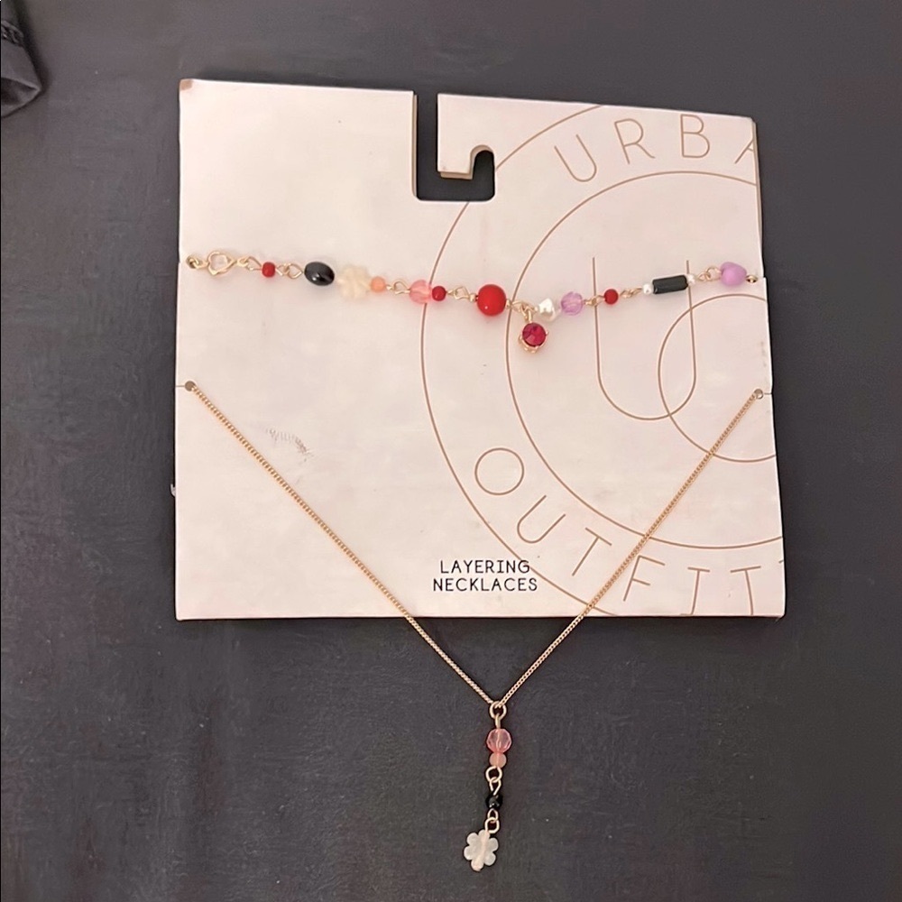 Urban Outfitters Gold-tone faux crystal layering Necklace
